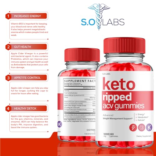 (2 Pack) Keto Ripped ACV Gummies Advanced Weight Loss, Keto Ripped Keto + ACV Gumm S.O Labs Au supplements