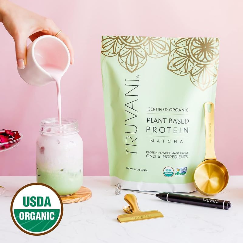 Truvani Organic Vegan Protein Powder Matcha - 20g of Plant Based, Organic Protein Truvani Au supplements