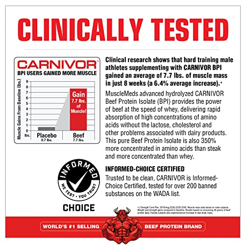 MuscleMeds, Carnivor Beef Protein Isolate Powder 56 Servings, Chocolate, 72 Ounce MuscleMeds Au supplements
