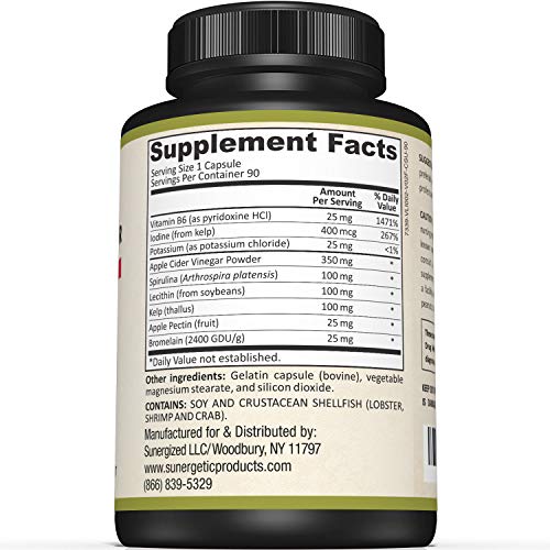 Sunergetic Premium Apple Cider Vinegar Capsules – Includes Apple Pectin, Spirulina Sunergetic Au supplements