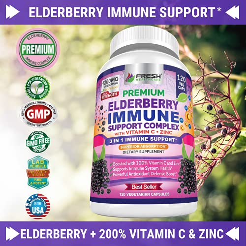 FRESH HEALTHCARE Elderberry Capsules - High Potency Black Elderberry with Zinc FRESH HEALTHCARE Au supplements