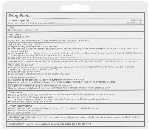 Monistat 3 Vaginal Antifungal Medication, 0.18-Ounce, 3 Prefilled Applicators (Pack of 2) Monistat Au supplements