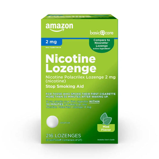 Amazon Basic Care Nicotine Polacrilex Lozenge, 2 mg (Nicotine), Mint Flavor Amazon Basic CareAU supplements