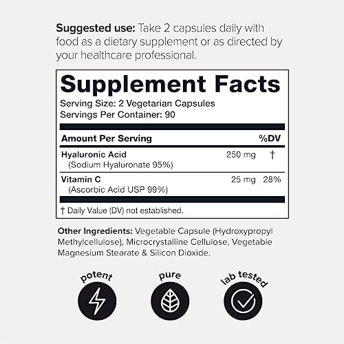 Ultra High Purity Hyaluronic Acid Capsules - 95%+ Highly Purified and Highly Bioavailable Toniiq Au supplements