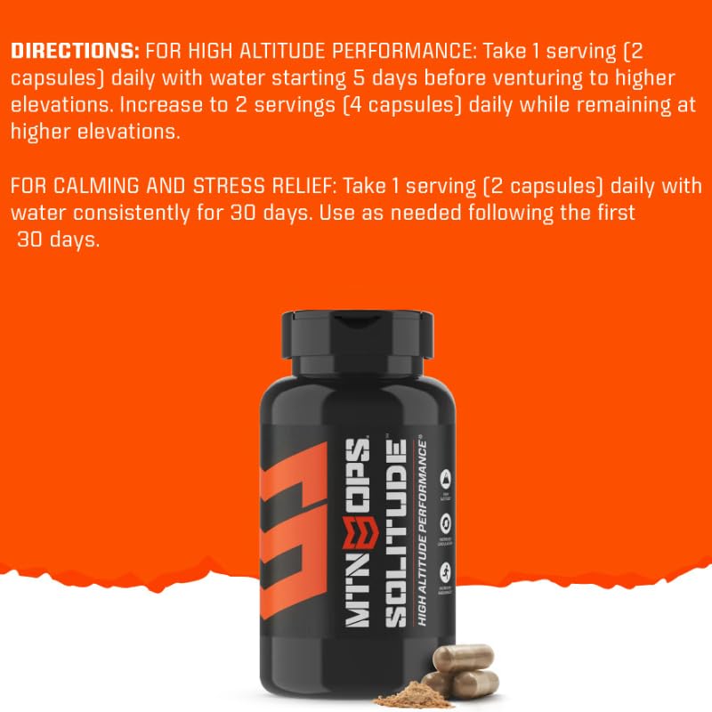 MTN OPS Solitude High-Altitude Performance Supplement (25 Servings), Black, One Size MTN OPSUS supplements