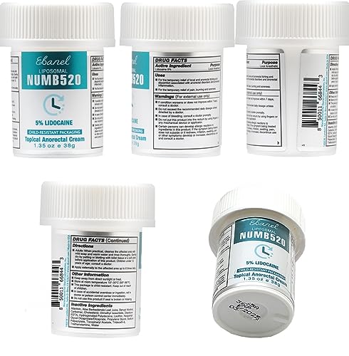 Ebanel 5% Lidocaine Numbing Cream, 2-Pack Pain Relief Burn Itch Numb Cream, Maximum Strength Topical Anesthetic with Allantoin, Vitamin E for Local and Anorectal Uses, Hemorrhoid Treatment Ebanel Au supplements