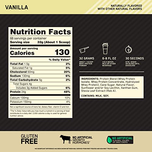Optimum Nutrition Gold Standard 100% Whey Protein Powder 4.8 (Packaging May Vary) Optimum Nutrition Au supplements