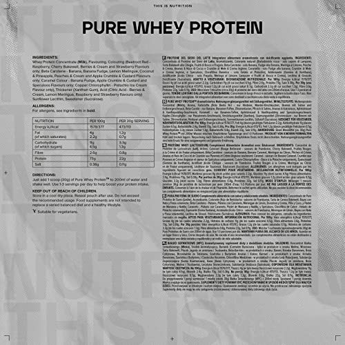 Bulk Pure Whey Protein Powder Shake, Berries and Cream, 2.5 kg, Packaging May Vary Bulk Au supplements
