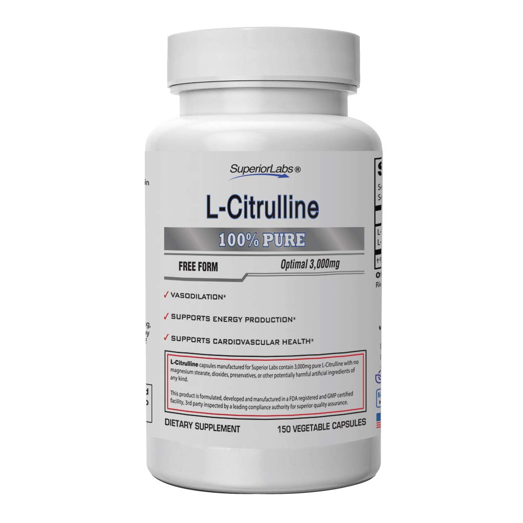 Superior Labs – Pure L-Citrulline – Free Form – Optimal 3,000mg Dosage – 150 Vegetable Superior Labs Au supplements