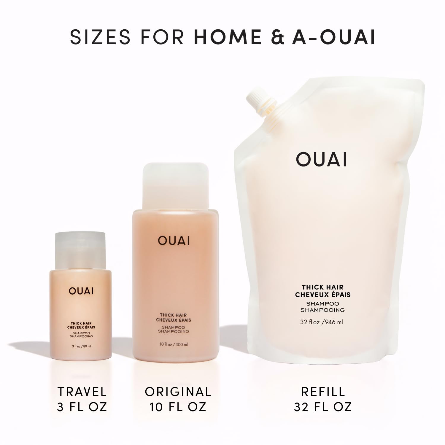 OUAI Thick Shampoo - Moisturizing Shampoo with Keratin, Marshmallow Root, Shea Butter, Avocado Oil for Thick Hair - Strengthens & Hydrates Strands - Paraben, Phthalate & Sulfate Free (10 Fl Oz) OUAI Au supplements