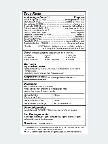 Genexa Flu Fix - 60 Tablets - Multi-Symptom Flu Remedy - Organic, Gluten Free & Non-GMO - Homeopathic Genexa Au supplements