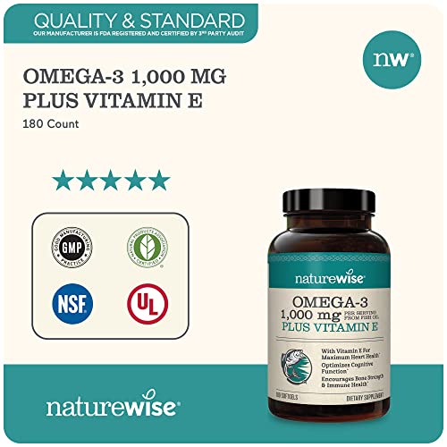 NatureWise High-Potency 1000mg Omega 3 with 600mg EPA, 400mg DHA, & Vitamin E NatureWise Au supplements
