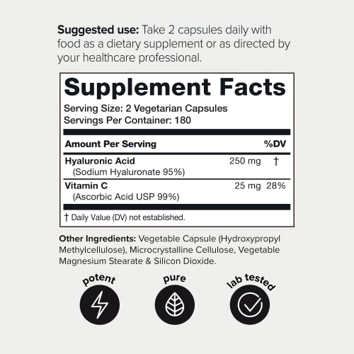 Toniiq Ultra High Purity Hyaluronic Acid Supplements - 95%+ Highly Purified and Bioavailab Toniiq Au supplements