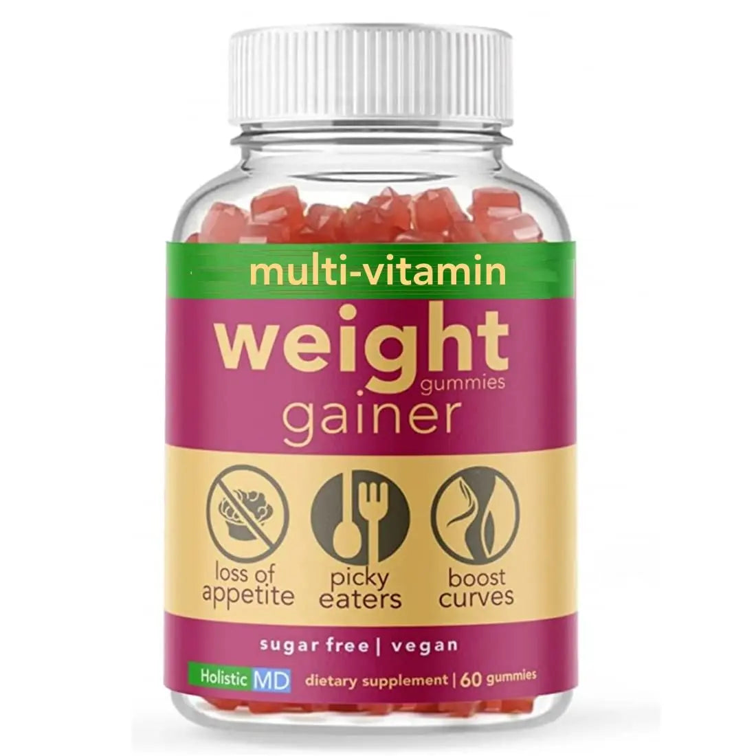 Holistic MD Gainer Gummies for Women Men Elderly and Kids | Clinically Studied Ingredients | 10 in 1 with L-Lysine Gentian Root Vitamin B | Holistic MD Au supplements