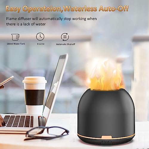 Flame-Light Aroma Diffuser,Ultrasonic Aromatherapy Diffuser with Auto-Off Function Timers Otheya Au supplements