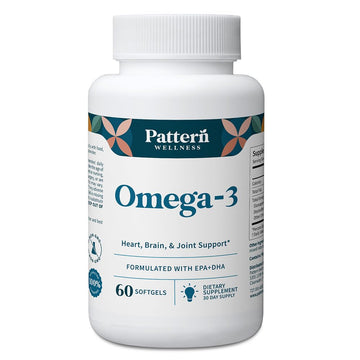 Pattern Wellness Omega 3 Softgels - Pure Fish Oil Formula - Helps Maintain Brain, Heart & Joint Health - 3rd Party Lab Tested - Non-GMO, Dairy-Free, Gluten-Free - 60 Softgels Pattern Wellness Au supplements