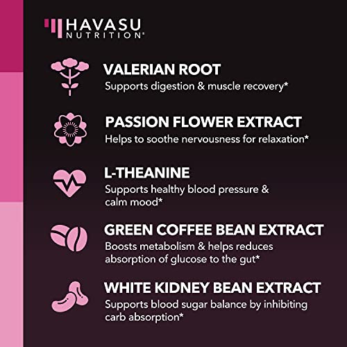 HAVASU NUTRITION Night Time Fat Burner Weight Loss Pills for Women | Appetite Suppressant for Weight Loss (+ Vitamin D, 60 Count) HAVASU NUTRITION Au supplements