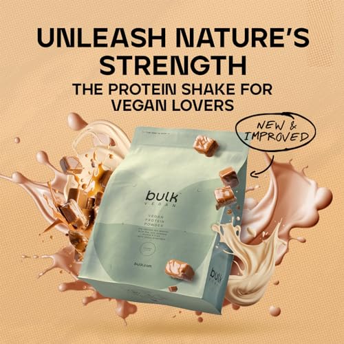 Bulk Vegan Protein Powder, Caramel Latte Flavour, 500 g, New & Improved Formula, 14 Servings Bulk Au supplements