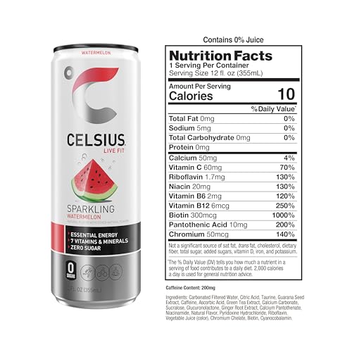 CELSIUS Sparkling Watermelon, Functional Essential Energy Drink 12 Fl Oz (Pack of 12) CELSIUS Au supplements