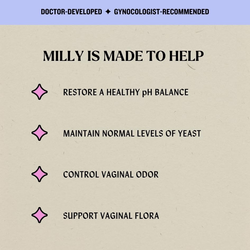 Milly Health Boric Acid Vaginal Suppositories - Restores pH Balance and Supports Odor Control Milly Female Health Au supplements