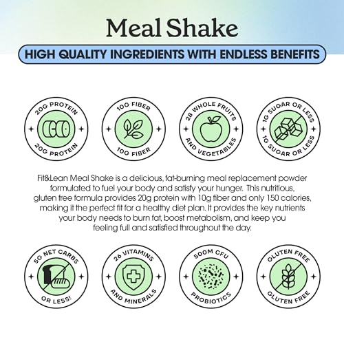 Fit & Lean Meal Shake, Fat Burning Meal Replacement, Protein, Fiber, Probiotics, Strawberry Fit & Lean Au supplements