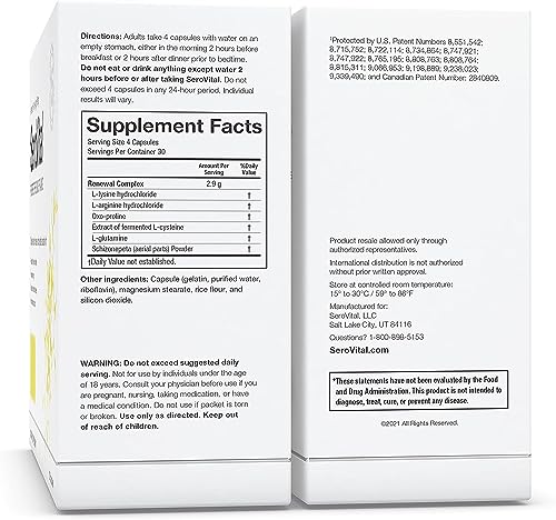 Sero-Vital Renewal Complex - Reverse The Signs of Aging - Clinically Tested to Increase Human Growth Serovital Au supplements
