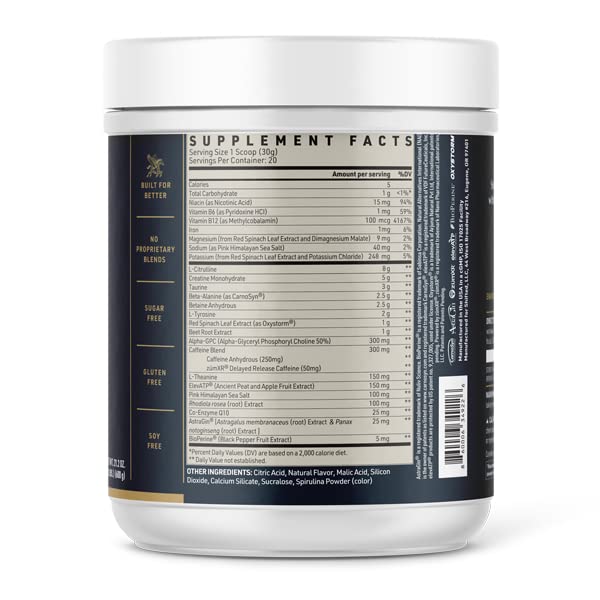 SHIFTED Maximum Pre Workout Powder, Energy & Focus Supplement with Creatine Monohydrate SHIFTED Au supplements
