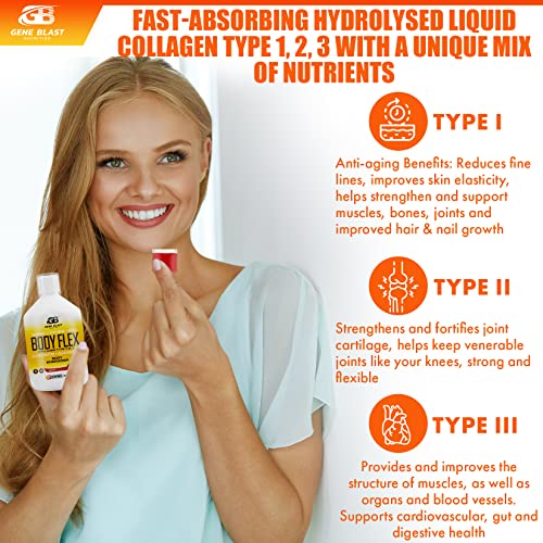 Gene Blast Body Flex, Liquid Joint Supplement w/Hydrolysed Collagen Type1 2 3 Plus Glucosamine GENE BLAST Au supplements