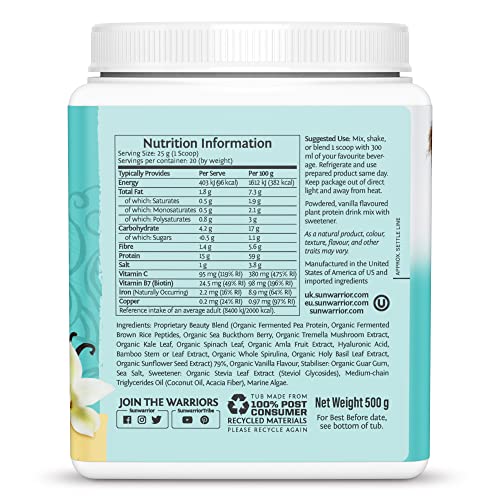Sunwarrior Plant-Based Vegan Youthful Beauty Collagen Building Protein Peptides Sunwarrior Au supplements