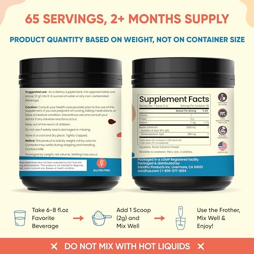 Sandhu's Pure Bovine Colostrum Powder Supplement for Humans |𝟰𝟬% 𝗜𝗴𝗚 Highly Sandhu's Au supplements