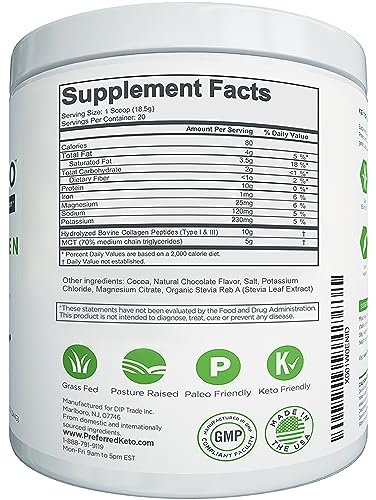 Keto Collagen Protein Powder with MCT Oil – Keto and Paleo Friendly Grass Fed and Pasture Preferred Elements Au supplements