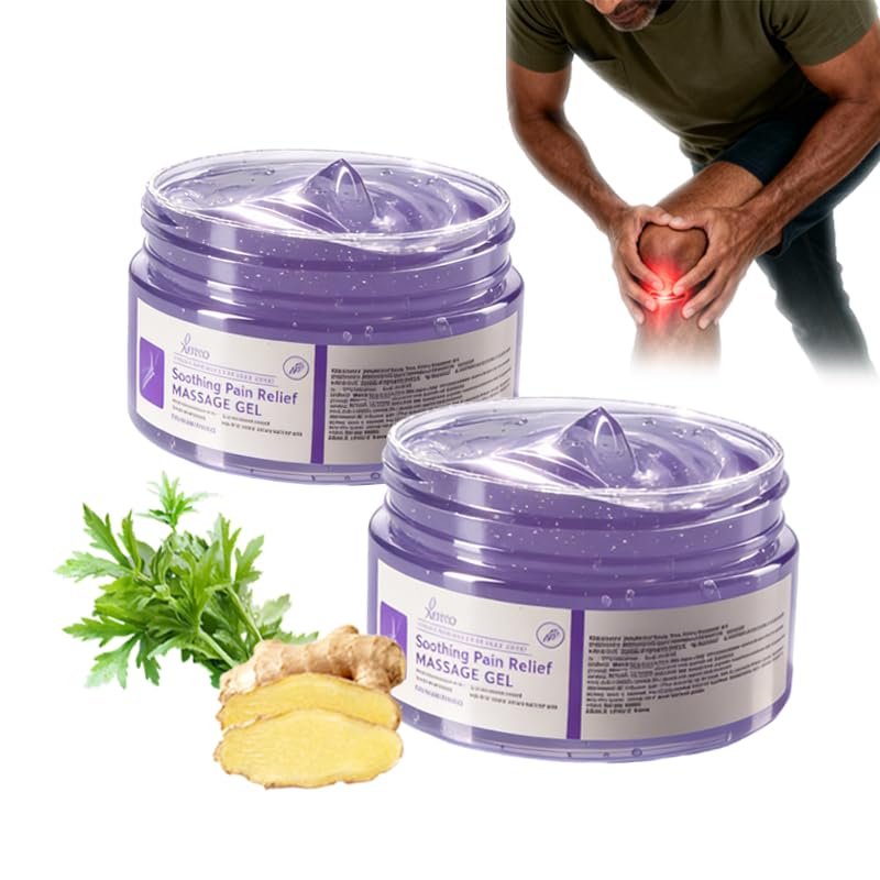 2 Tubes of Soothing Massage Gel, Suitable for Daily use - 3.53 oz. Provides Cooling Relief for Knees, Waist, Neck, Back, Shoulders, Hands, and feet. Contains Mugwort and Ginger extracts. XIFYHO Au supplements