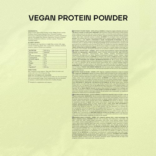 Bulk Vegan Protein Powder, Caramel Latte Flavour, 500 g, New & Improved Formula, 14 Servings Bulk Au supplements
