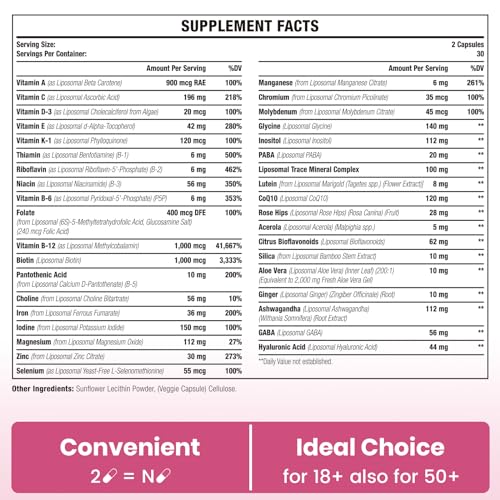 Liposomal Multivitamin for Women 1400MG - Womens Daily Multi Vitamins Supplements Sambugra Au supplements