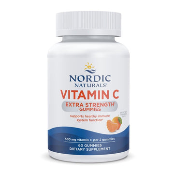 Nordic Naturals Vitamin C Extra Strength Gummies - Tangerine Flavor - 60 Gummies - 500 mg Vegan Vitamin C Supplement - Low-Sugar Immune - Support - 30 Servings Nordic Naturals Au supplements