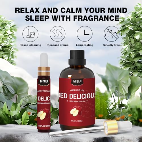 Essential Oils-MISIJI Apple Fragrance Essential Oils for Diffuser for Home 4FL.OZ Plus 0.33,Diffuser Oils Scents MISIJI Au supplements