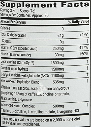 Six Star Pre-Workout Explosion, Fruit Punch, 0.45 Pound Six Star Au supplements