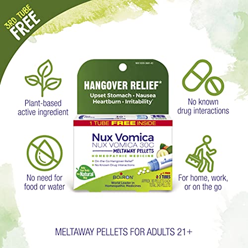 Boiron Nux Vomica 30C Homeopathic Medicine for Hangover Relief, Upset Stomach, Nausea Boiron Au supplements