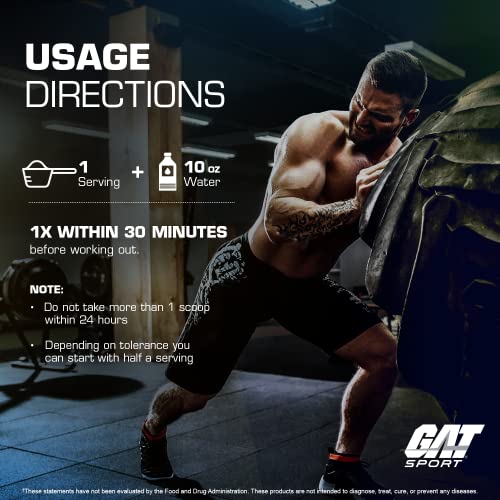GAT SPORT NITRAFLEX Burn, Pre Workout Thermogenic Powder, Apple Melon, 30 Servings GAT SPORT Au supplements