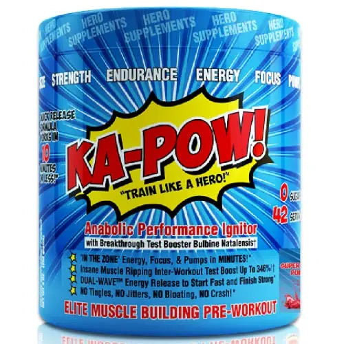 PREWORKOUT TESTOSTERONE BOOSTER - KA-POW! The Fastest Hitting ANABOLIC PRE HERO SUPPLEMENTSAU supplements