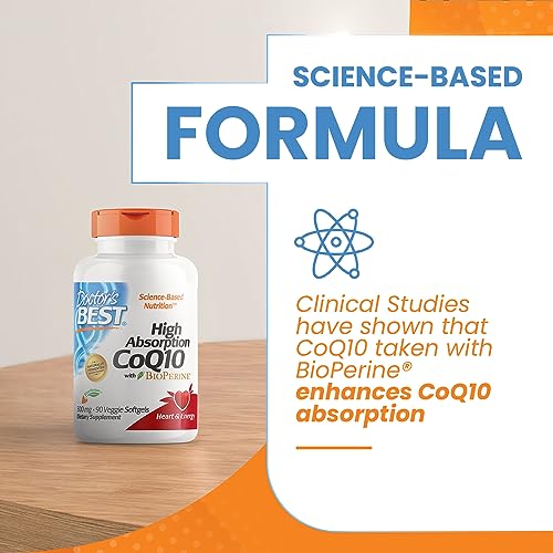 Doctor's Best High Absorption CoQ10 with BioPerine, Heart Health & Energy Production Doctor's BEST Au supplements