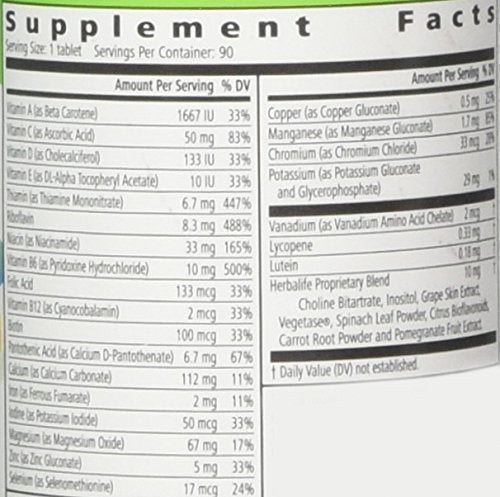 Herbal Life Formula 2 Multivitamin complex, 90 tablets Herbalife Au supplements