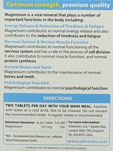 Vitabiotics Ultra Magnesium Tablets, Pack of 60 Vitabiotics Ultra Au supplements