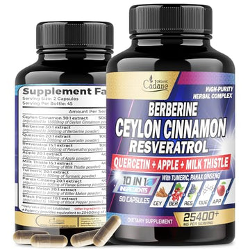 Ceylon Cinnamon 15000mg Berberine 3000mg Quercetin 2000mg Supplement - Support Organic Cadane Au supplements