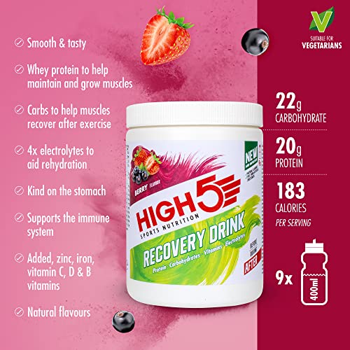 HIGH5 Recovery Drink | Whey Protein Isolate | Promotes Recovery | (Berry, 450g) HIGH5 Au supplements