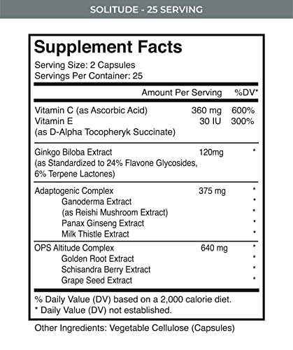MTN OPS Solitude High-Altitude Performance Supplement (25 Servings), Black, One Size MTN OPSUS supplements