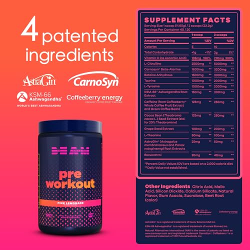 BEAM Be Amazing Vegan Pre-Workout Powder | Energy Booster Powdered Drink with All BEAM Au supplements