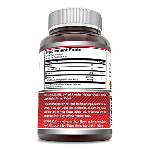 Amazing Formulas CLA | Conjugated Linoleic Acid Supplement | 1250 Mg | 120 Softgels Amazing Nutrition Au supplements