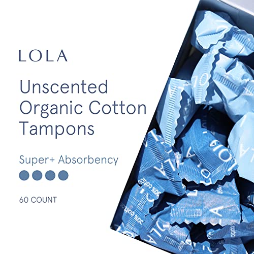 LOLA Organic Cotton Tampons, 60 Count - Super Plus Tampons, Period Feminine Hygiene Products LOLA Au supplements