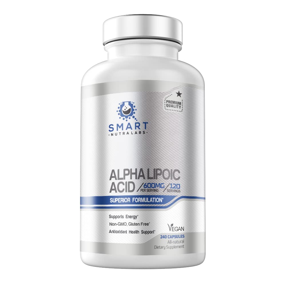 Alpha Lipoic Acid 600mg Per Serving, 240 Vegan Capsules- Gluten Free SMART NUTRA LABS Au supplements